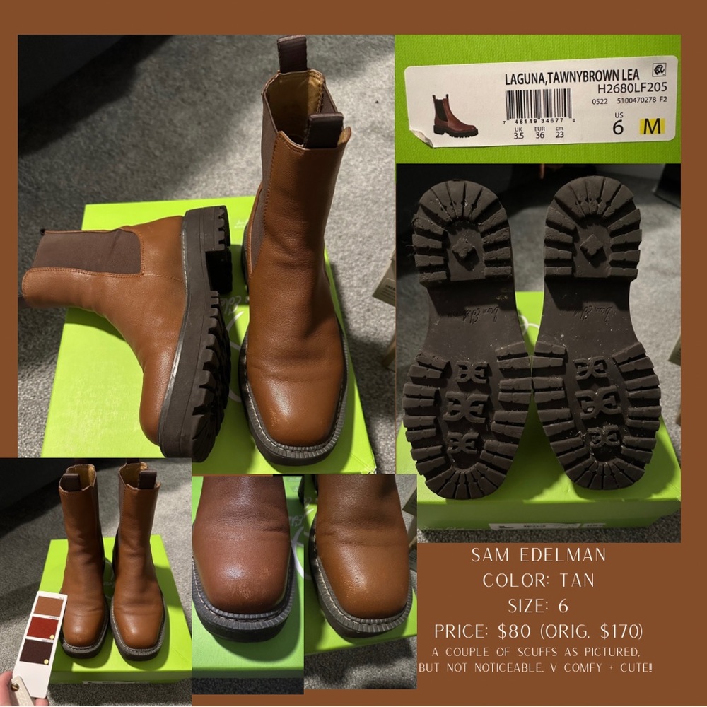 Sam Edelman Brown Leather Ankle Boots